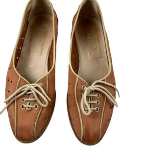 VINTAGE Markio Designs Leather Lace Flats Loafersize 6